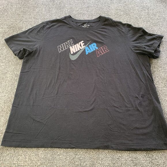 Nike T-shirt Mens XXL Nike Air Spell Out Short Sleeve Black Center Swoosh - Picture 1 of 9